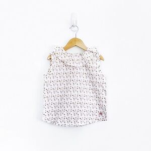 Maison Frida Girls’ Leaf Print Sleeveless Blouse